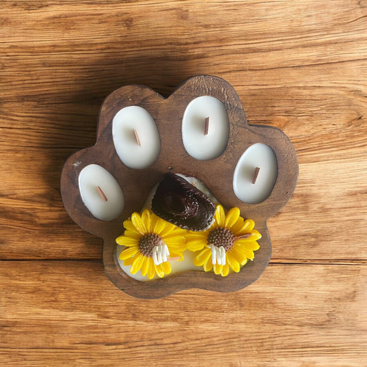 Paw Print Dough Bowl Candle